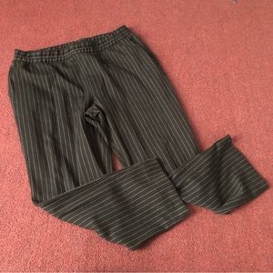 A New Day high-rise slim straight fit ankle pull-on pants black pinstriped L